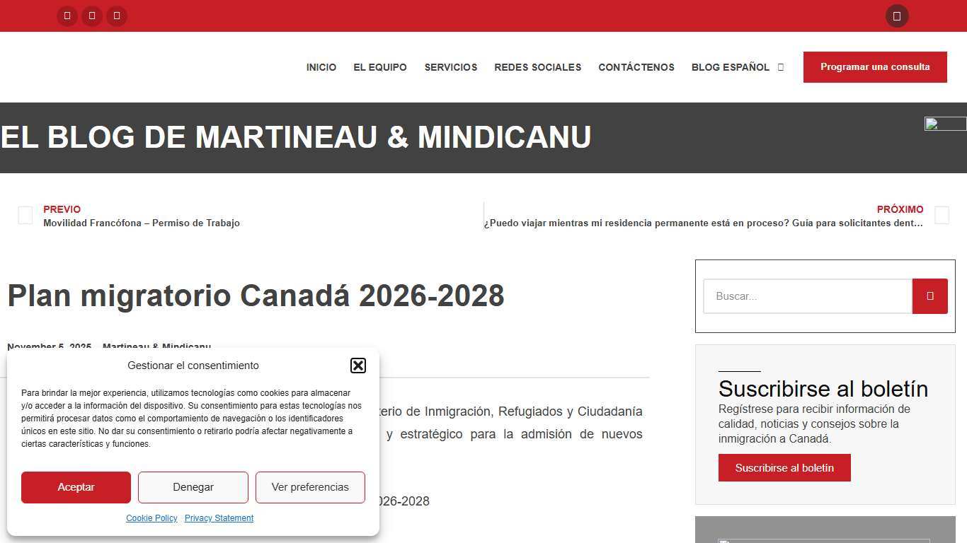 Plan migratorio Canadá 2026-2028 - El Blog de Martineau & Mindicanu