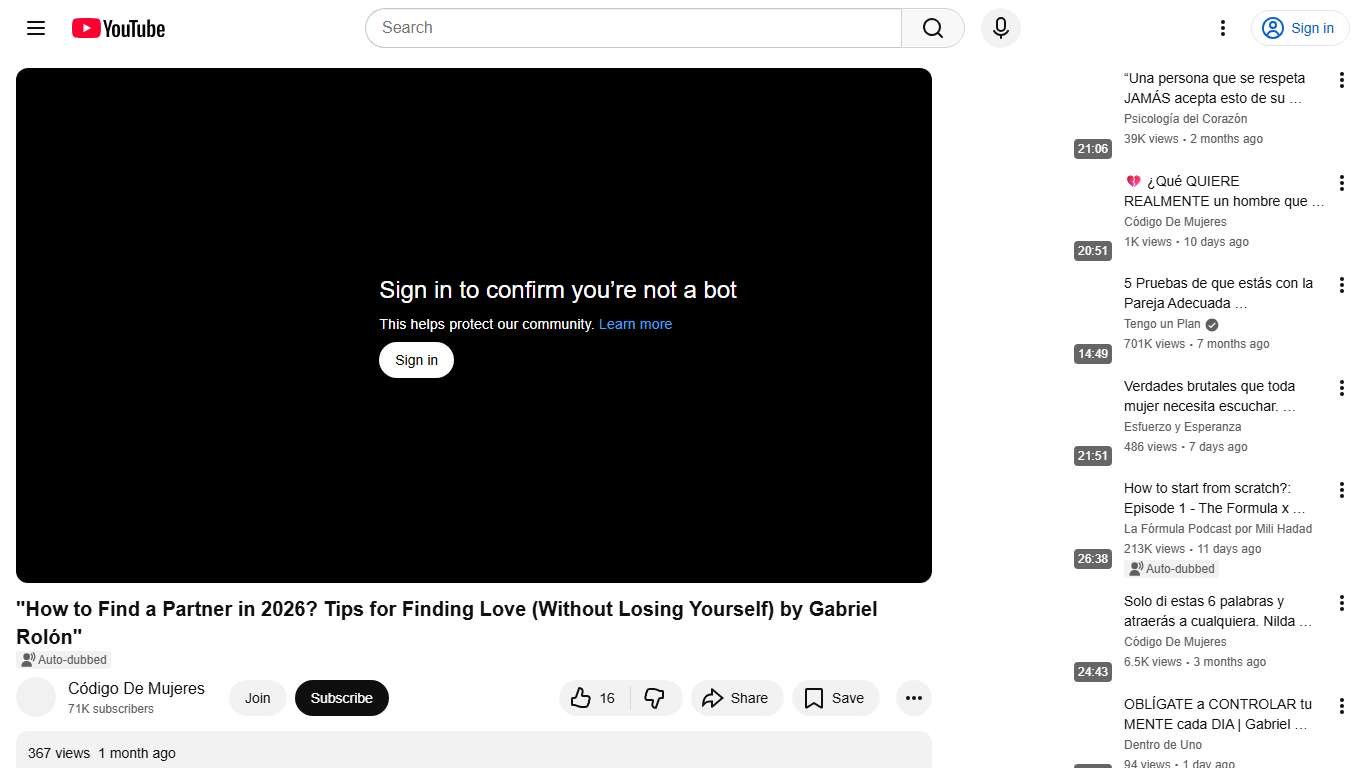 "How to Find a Partner in 2026? Tips for Finding Love (Without Losing Yourself) by Gabriel Rolón" - YouTube